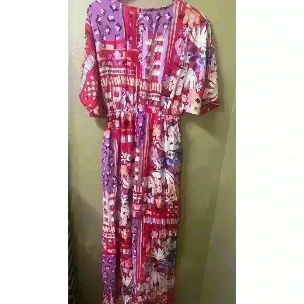 ODDY Pink and Purple Midi Dress - Picture 5 of 8